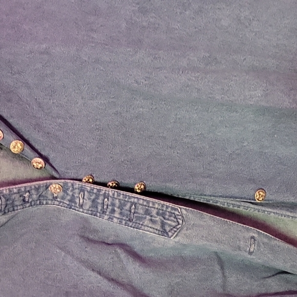 vintage flower collar denim button down - Picture 3 of 5